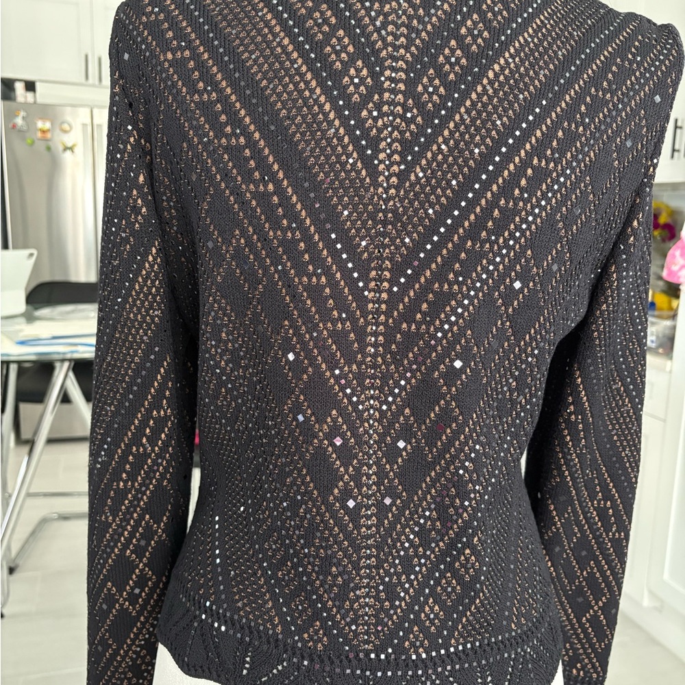 St. John Collection Black Patterned Blazer - image 2